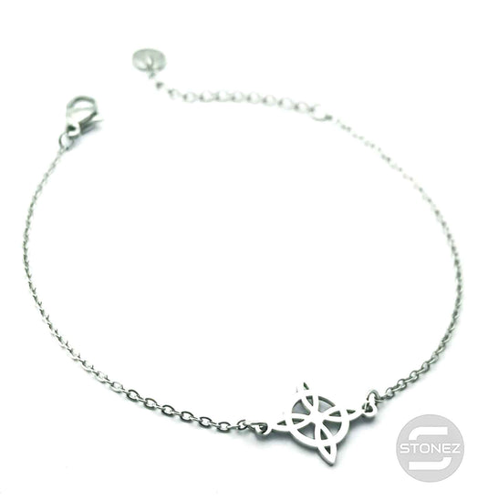 61048-01 Pulsera Acero Con Dije Nudo De Bruja