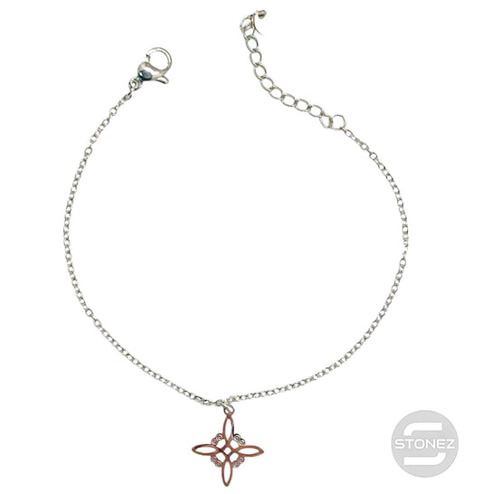 61048-08 Pulsera Acero Con Dije Nudo De Bruja