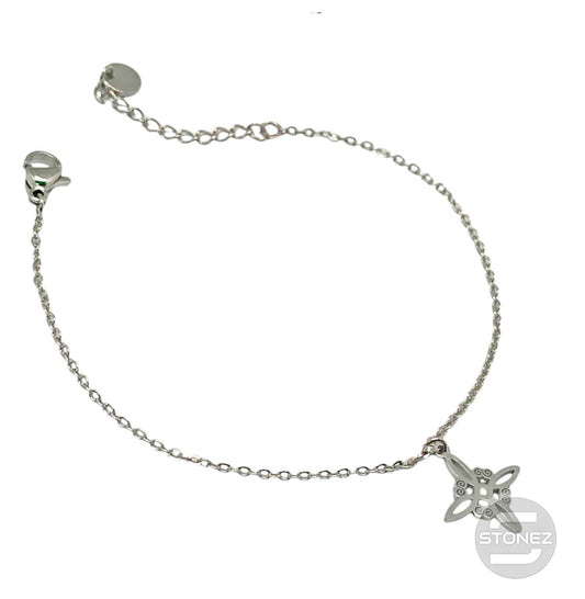 61048-08 Pulsera Acero Con Dije Nudo De Bruja