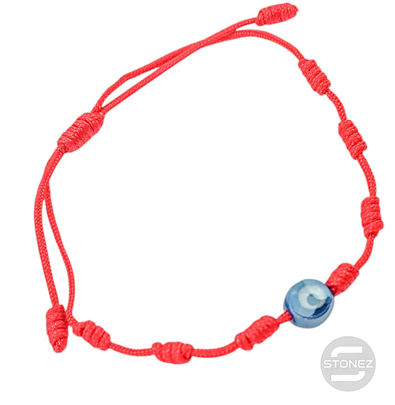 Cargue la imagen en el visor de la galería, 61049-12 Pulsera 7 Nudos Con Dije Cristal Ojo Turco Azul
