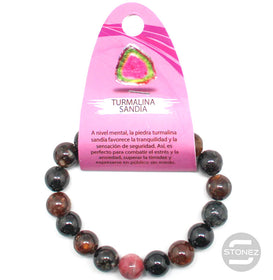 6108000 Pulsera Piedra Natural Turmalina Sandía 11 mm