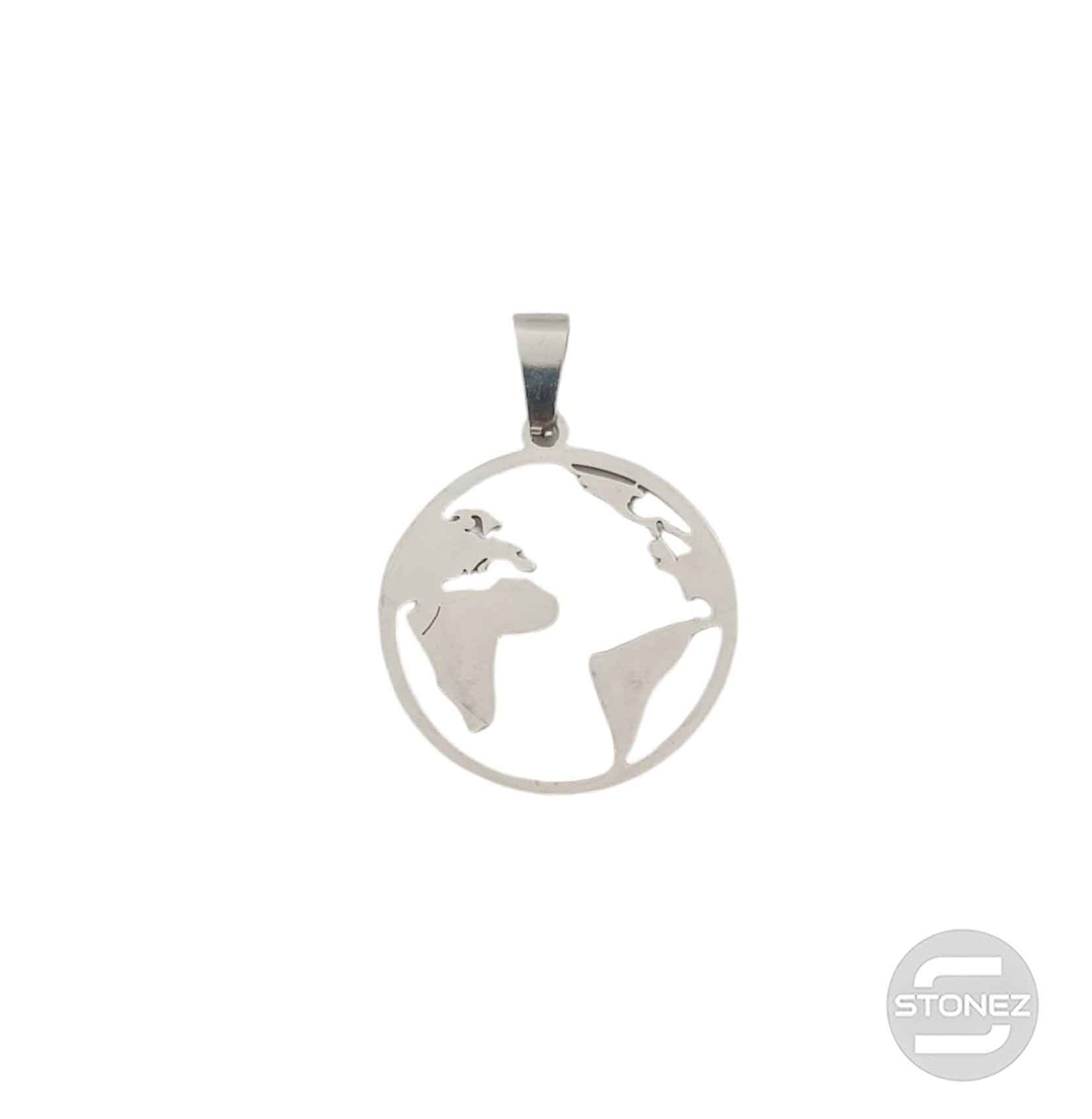 61107-04 Colgante Acero Mapa Mundo 25 mm