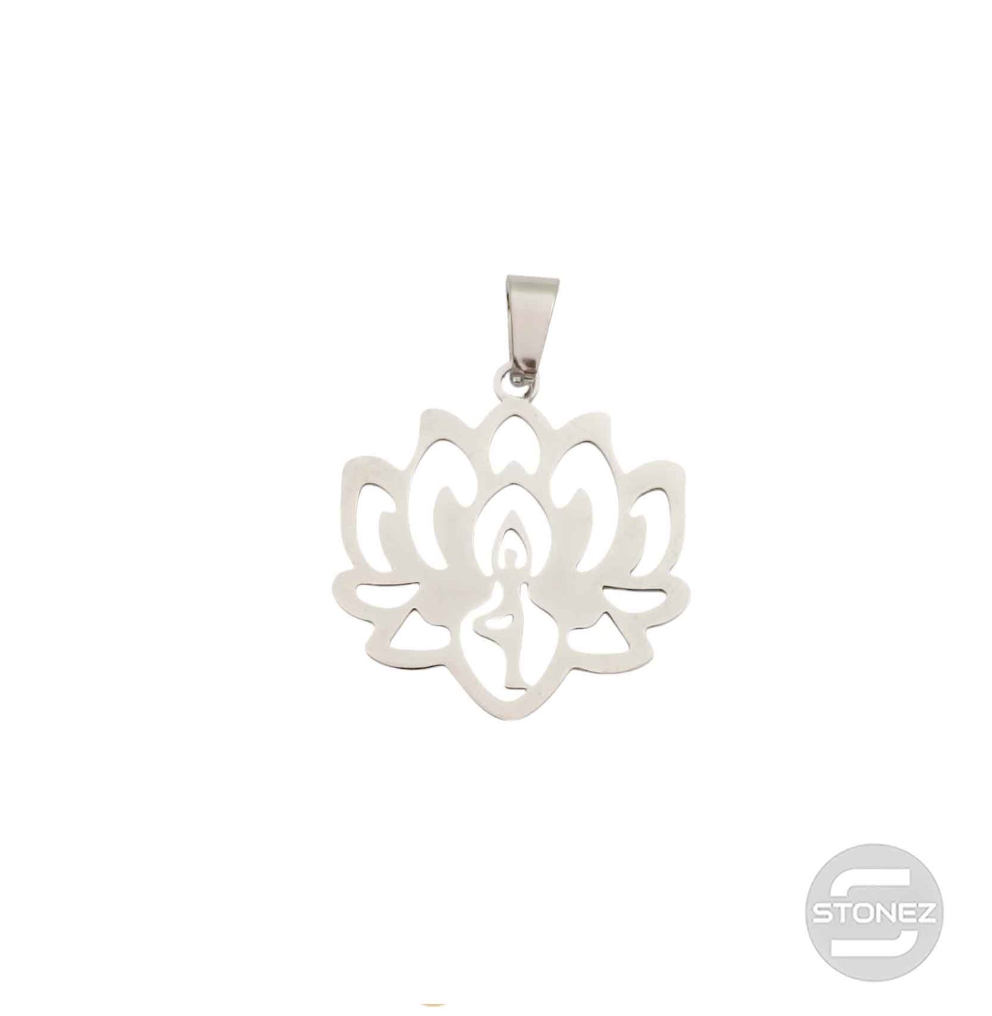 61107-22 Colgante Acero Flor De Lotto 30 mm