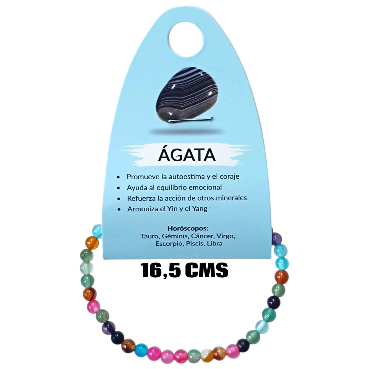 Pulsera Elastica Infantil 16,5 Cms Aprox Piedra Agata Multi 4 mm 600104508-84