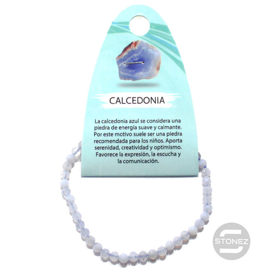 61132 Pulsera Facetada Calcedonia 4mm