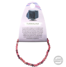 61151 Pulsera Facetada Turmalina Rosa 4mm