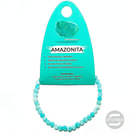 61160 Pulsera Facetada Amazonita AA 4mm