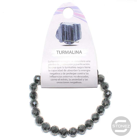 61185 Pulsera Facetada Turmalina 8 mm