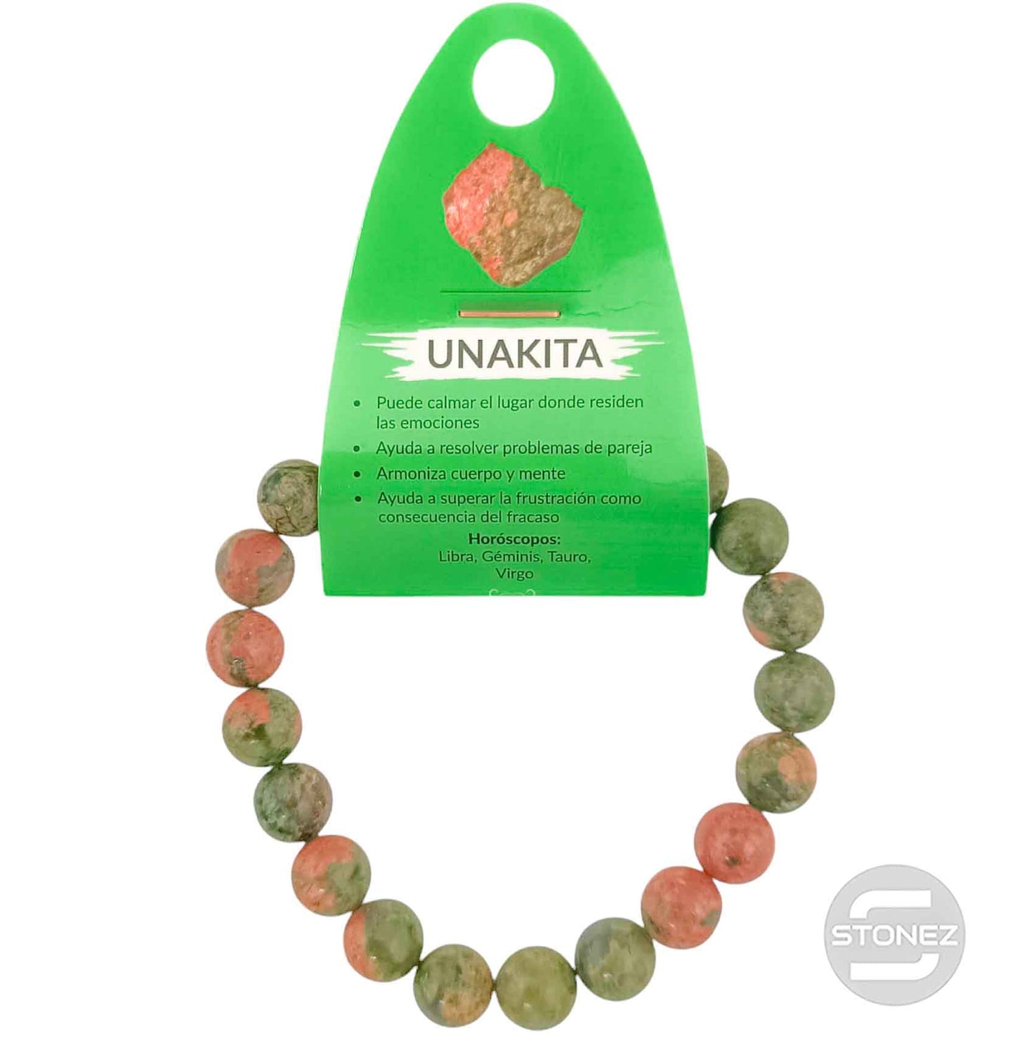 61186-20 Pulsera De Hombre 22 Cms Aprox Unakita 10 mm