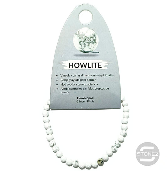 61195 Pulsera Facetada Howlite 4mm