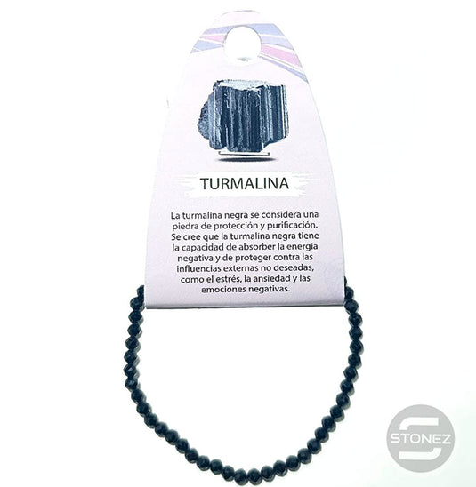 61224 Pulsera Facetada Turmalina 3 mm