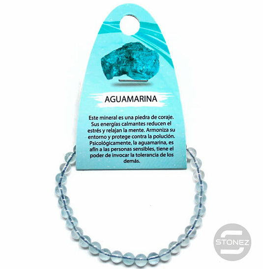 6122900 Pulsera Piedra Natural Aguamarina 5 mm