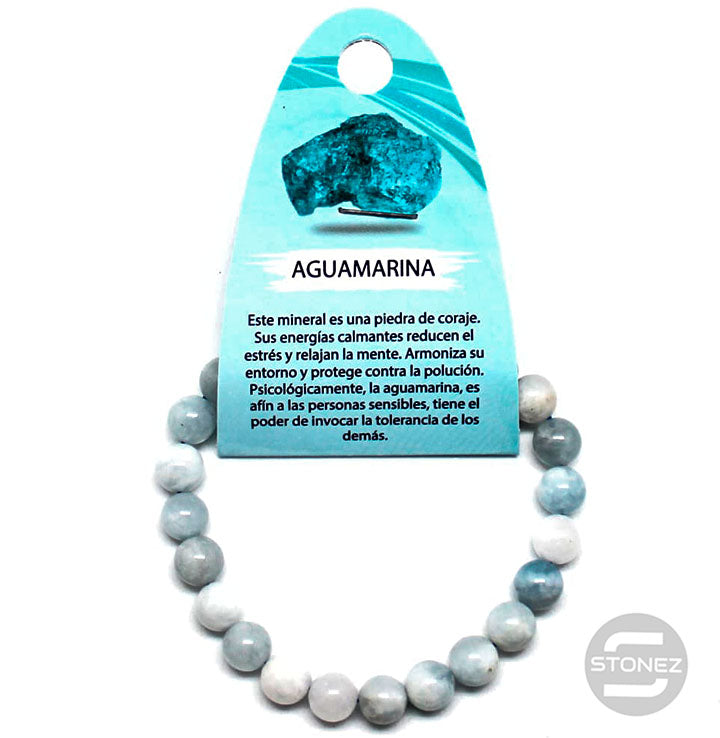 6123000 Pulsera Piedra Natural Aguamarina 8 mm