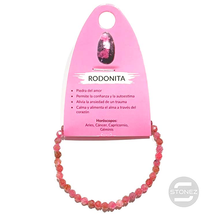6125700 Pulsera Facetada Rodonita AA 4mm