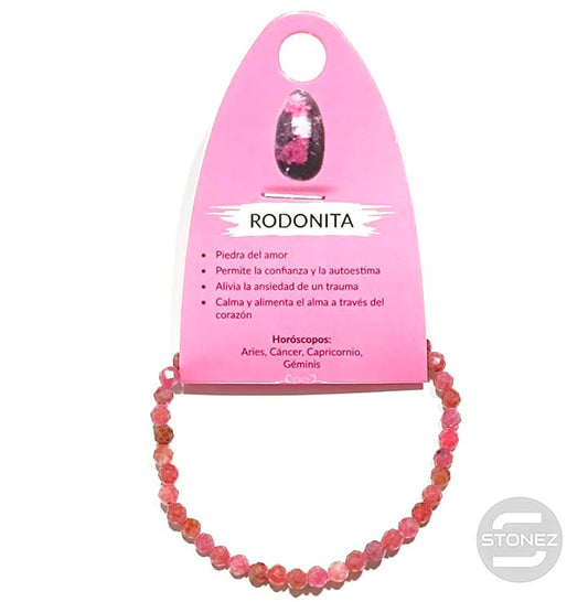 6125700 Pulsera Facetada Rodonita AA 4mm