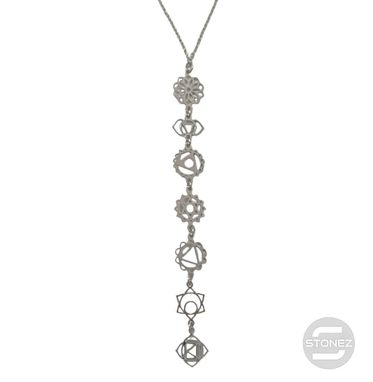 400503248-01 Collar Acero Simbolos 7 Chakras Cadena 40+5 Cms
