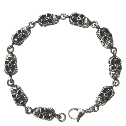 Pulsera Acero Calaveras 22 Cms Cierre Mosqueton 400104241-06