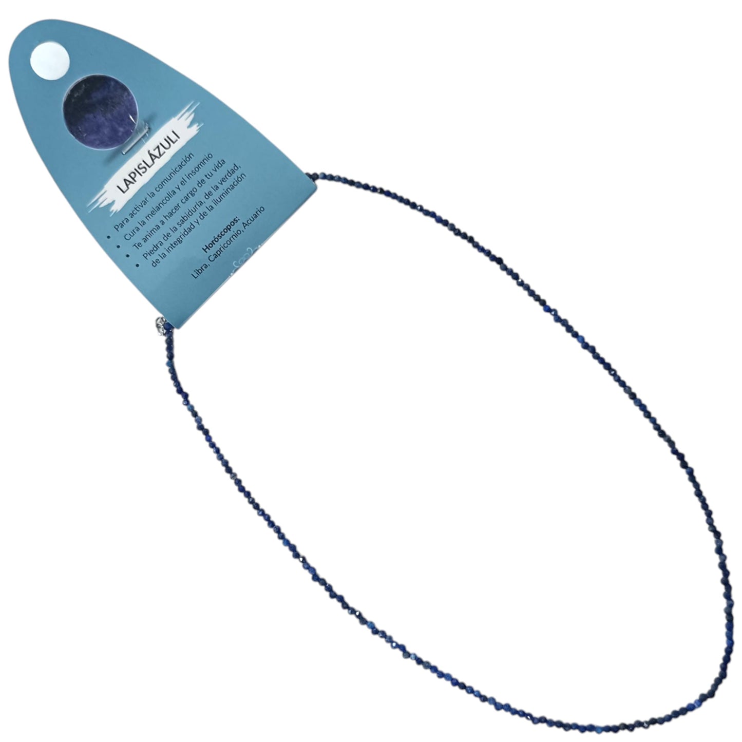 600603689 Collar Lapislazuli 2 mm Facetada 40+5 Cms Cierre Acero