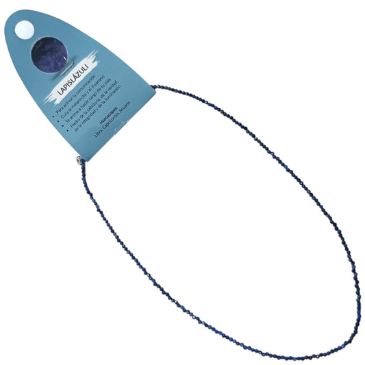 600603689 Collar Lapislazuli 2 mm Facetada 40+5 Cms Cierre Acero
