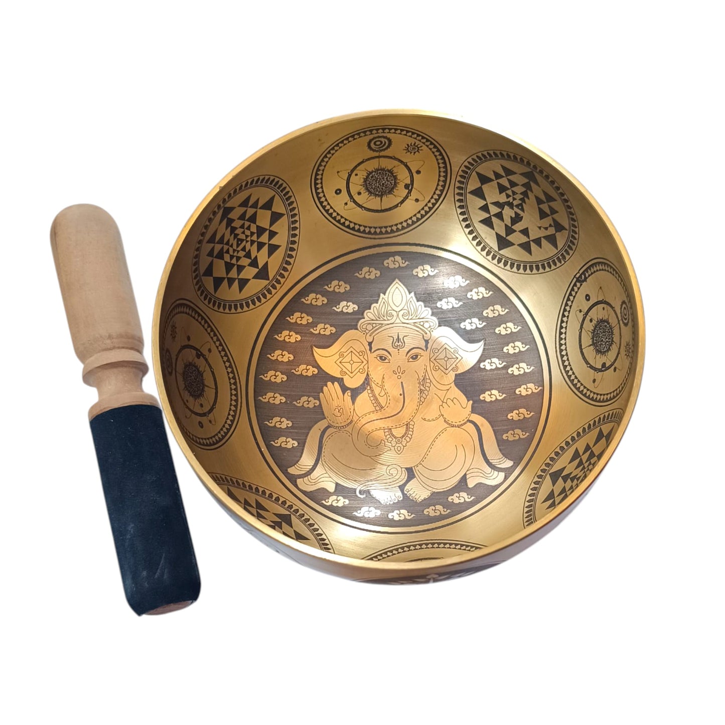 Cuenco Tibetano 5 Metales 15 Cms Aprox Color Dorado Grabado Ganesha REF: 600304350
