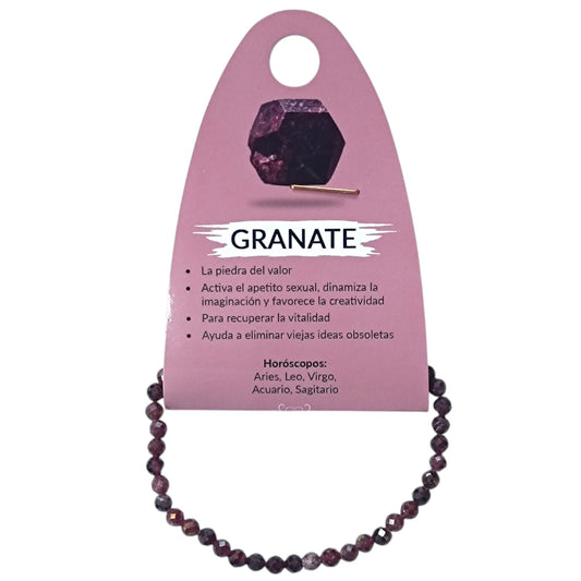 Pulsera Facetada Infantil Granate 3 mm 15,5 Cms Aprox 600604279