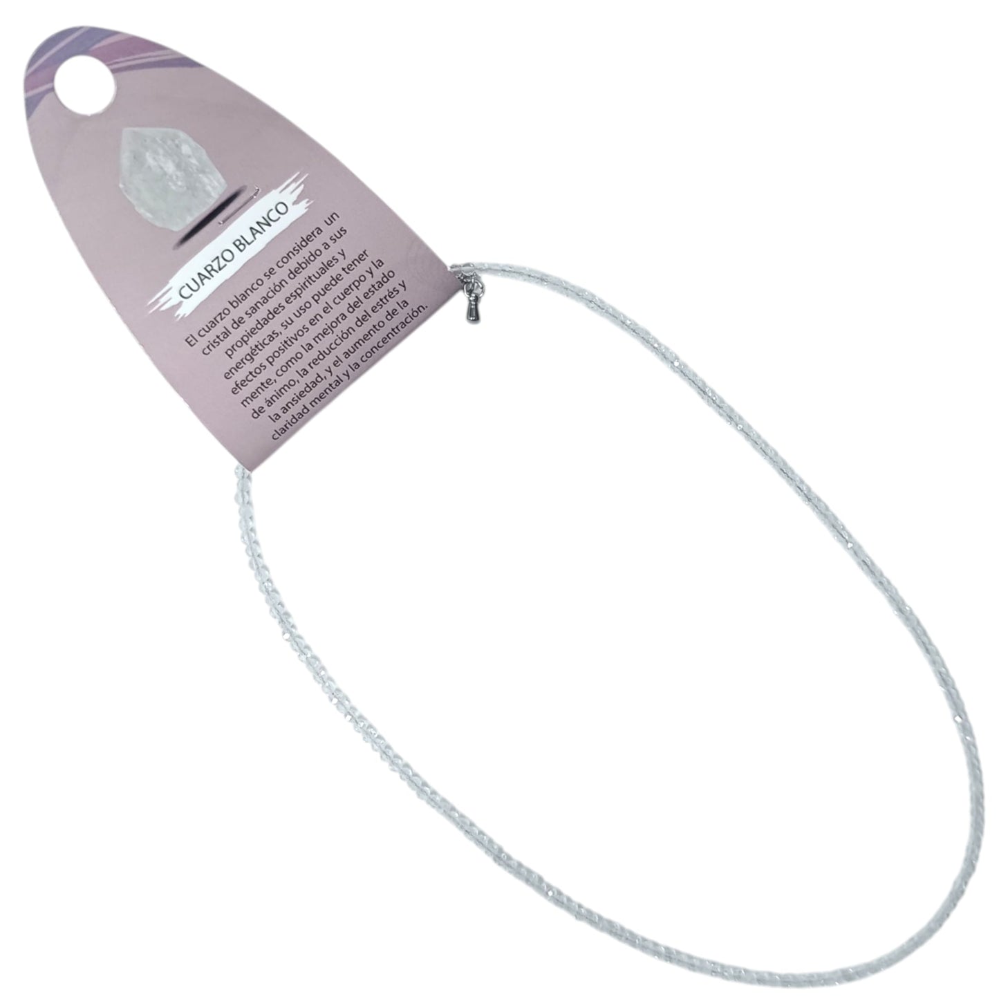 600603703 Collar Cuarzo Blanco 2 mm Facetada 40+5 Cms Cierre Acero