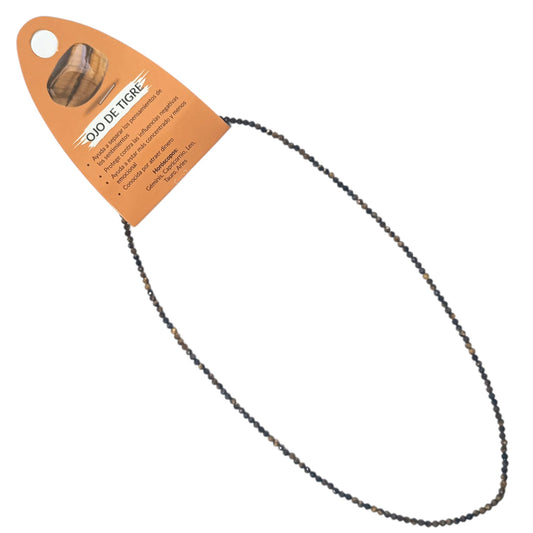 600603721 Collar Ojo Tigre 2 mm Facetada 40+5 Cms Cierre Acero