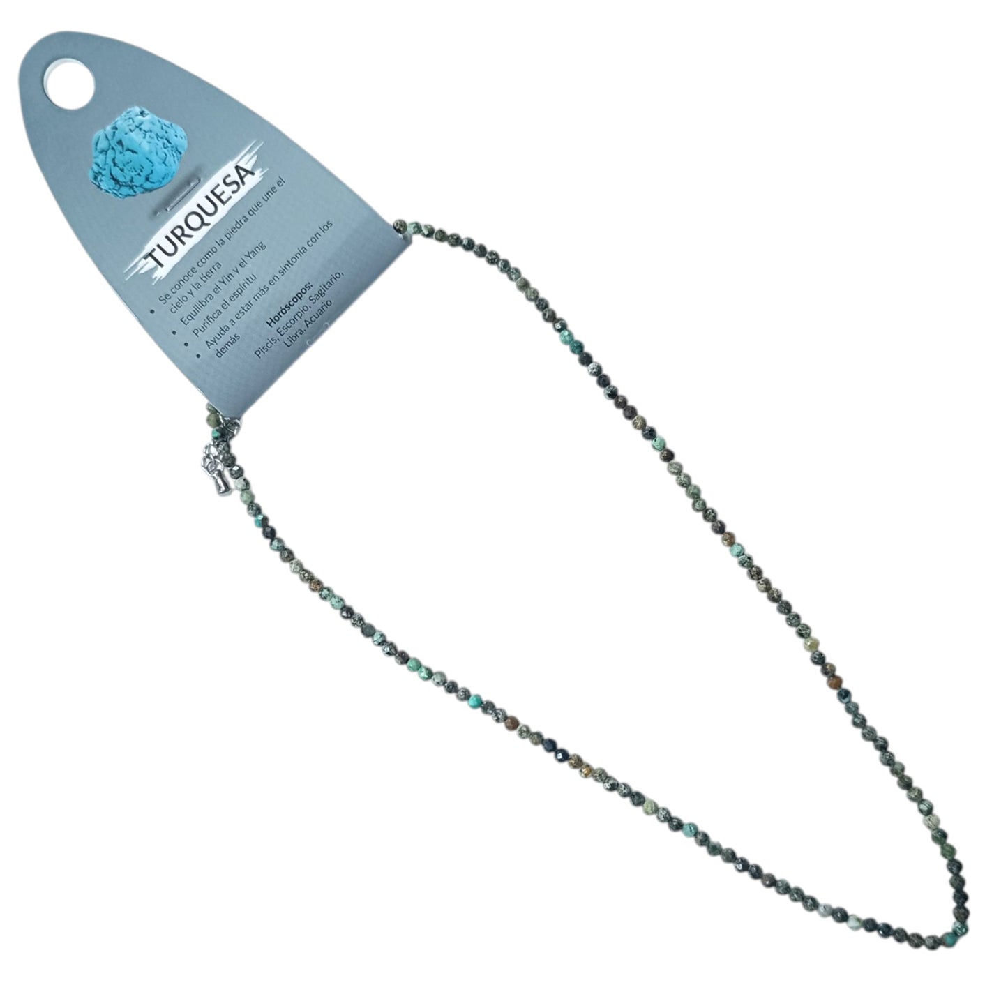 600603727 Collar Turquesa Africana 3 mm Facetada 40+5 Cms Cierre Acero