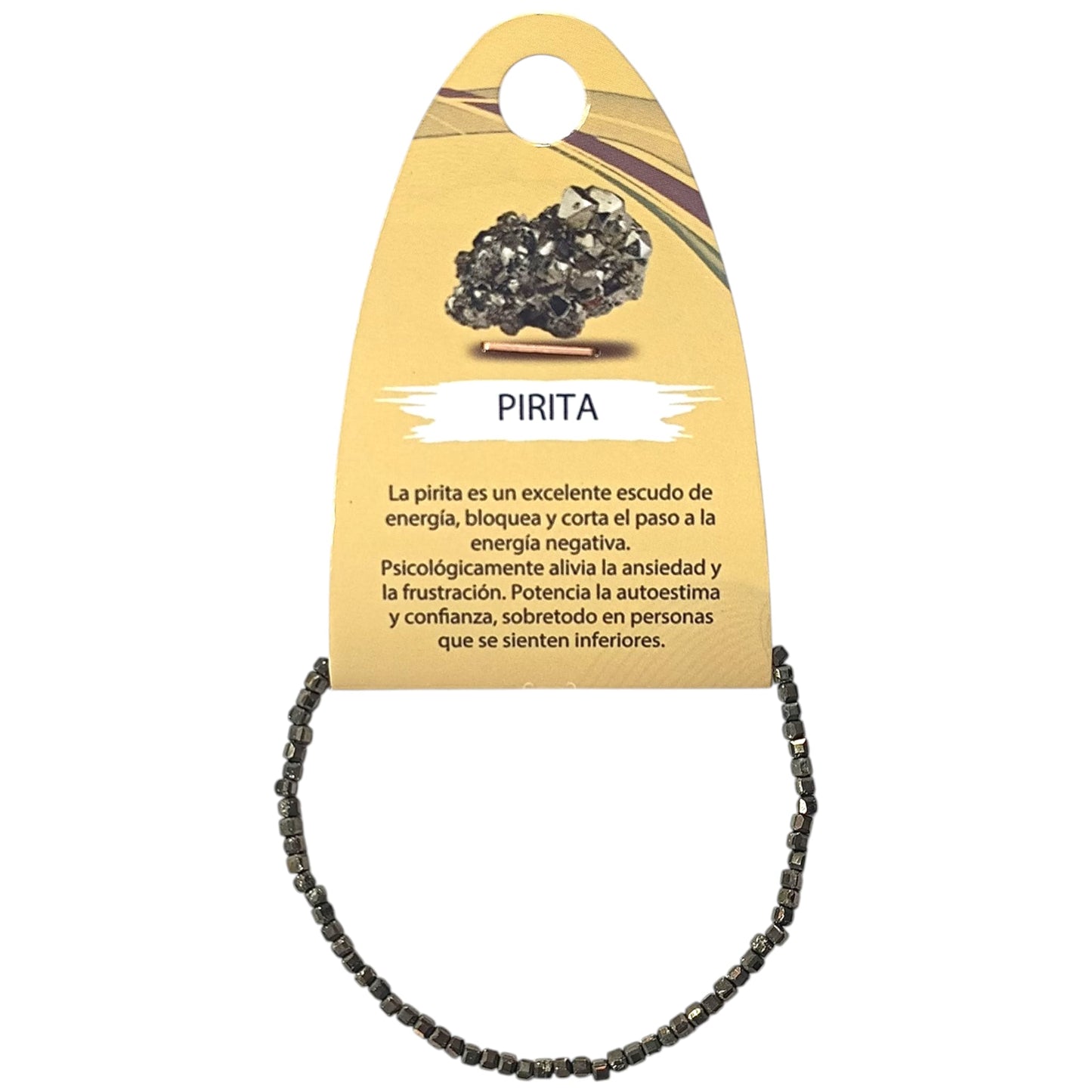 Pulsera Facetada Pirita Cubo 2x2 mm