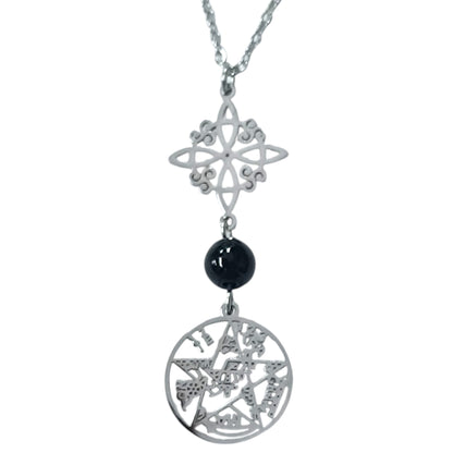 Collar Acero Doble Proteccion Y Piedra Natural Onix Cadena 40+5 Cms 400503247-15