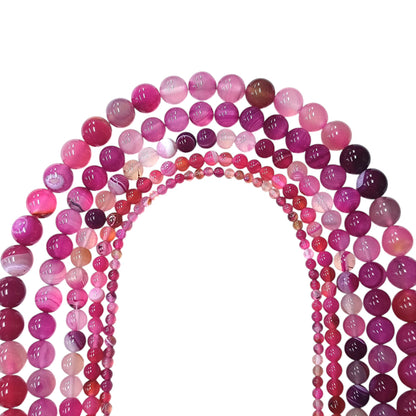 Tira Cuentas Piedra Agata Rosa En 8 mm REF: 44155-10