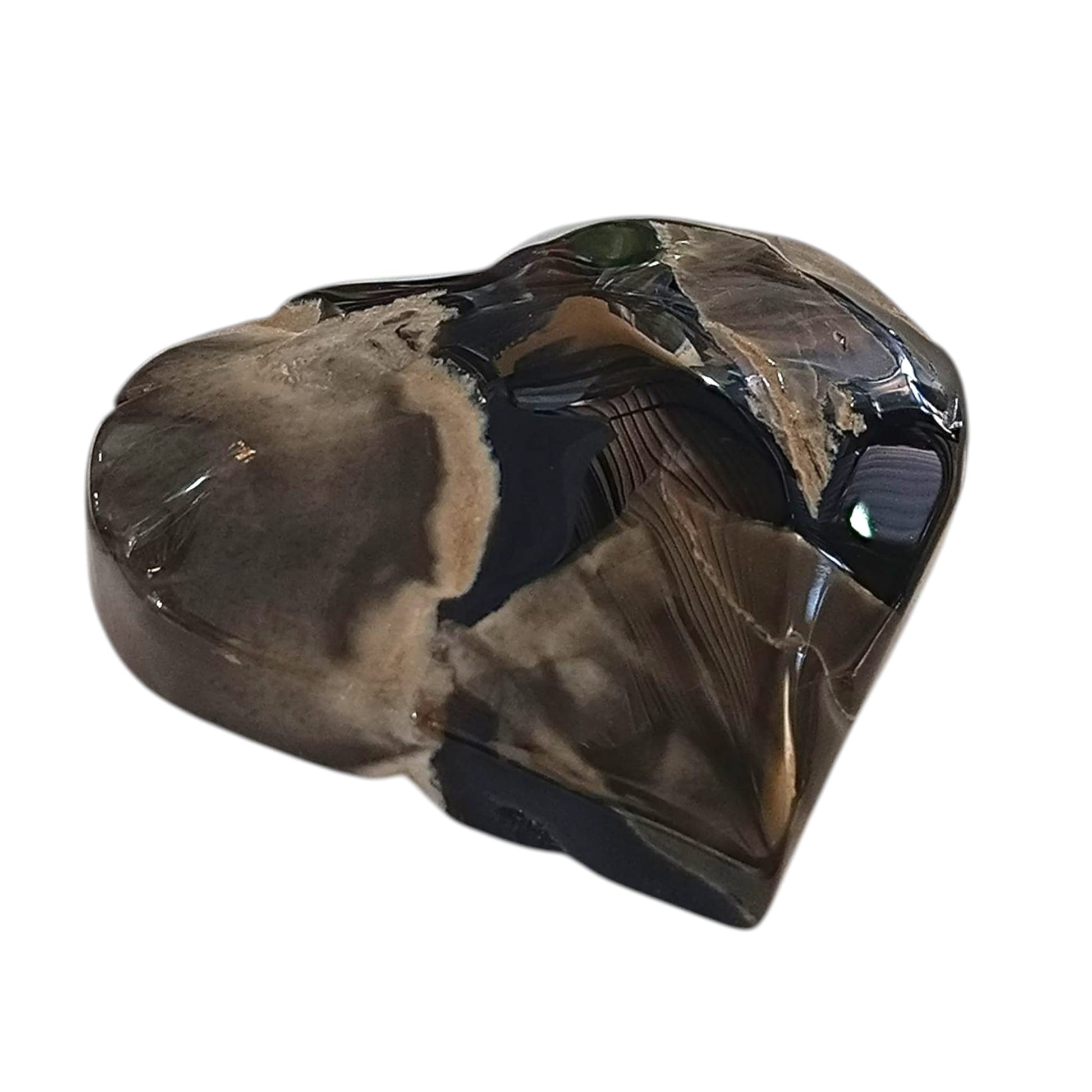 Corazon Mineral Agata Fluorescente 7 Cms Aprox ( La pieza puedes ser diferente a la foto )