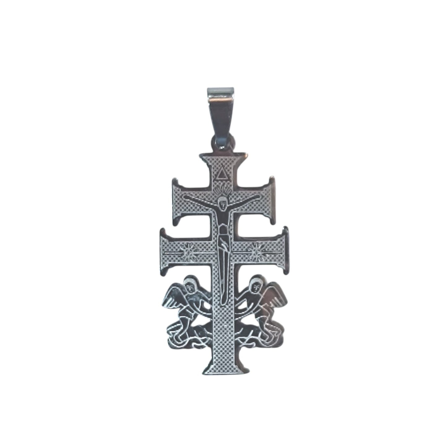 Colgante Acero Simbolo Cruz Caravaca 40 mm 36162-34