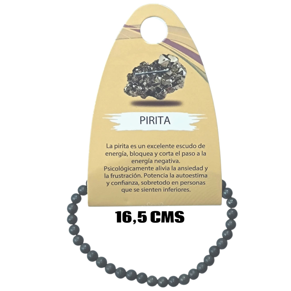 Pulsera Elastica Infantil 16,5 Cms Aprox Piedra Pirita 4 mm 600104514-94