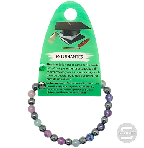 70026 Pulsera Estudiantes Combinando Fluorita Y Hematite 6mm