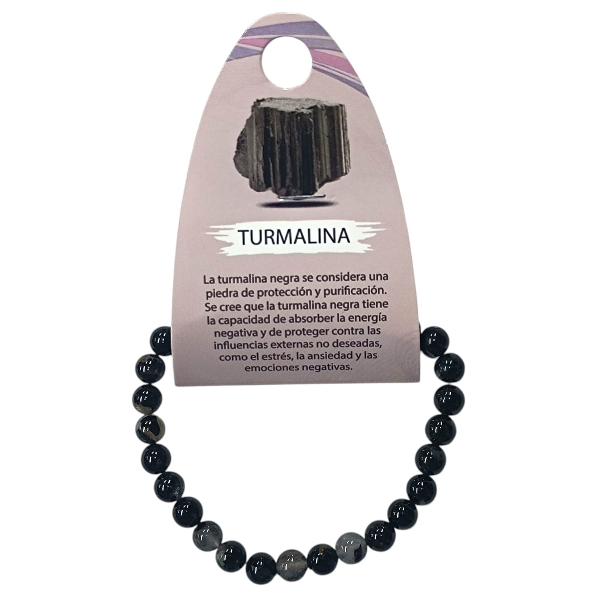 Pulsera Piedra Natural Turmalina Negra 6 mm Calidad B (Puede Contener Vetas Blancas) 6171600 - stonez