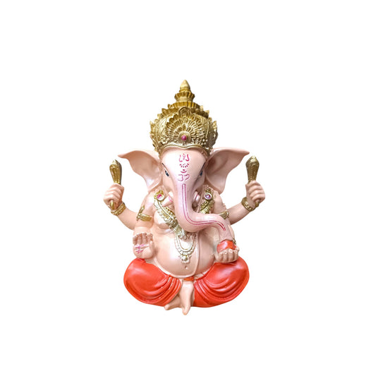 igura En Resina Ganesha 15 Cms Aprox Color Rosa / Naranja REF 600102902