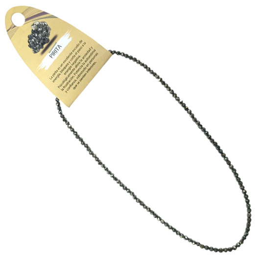 600603267 Collar Pirita 3 mm Cubo Facetada 40+5 Cms Cierre Acero
