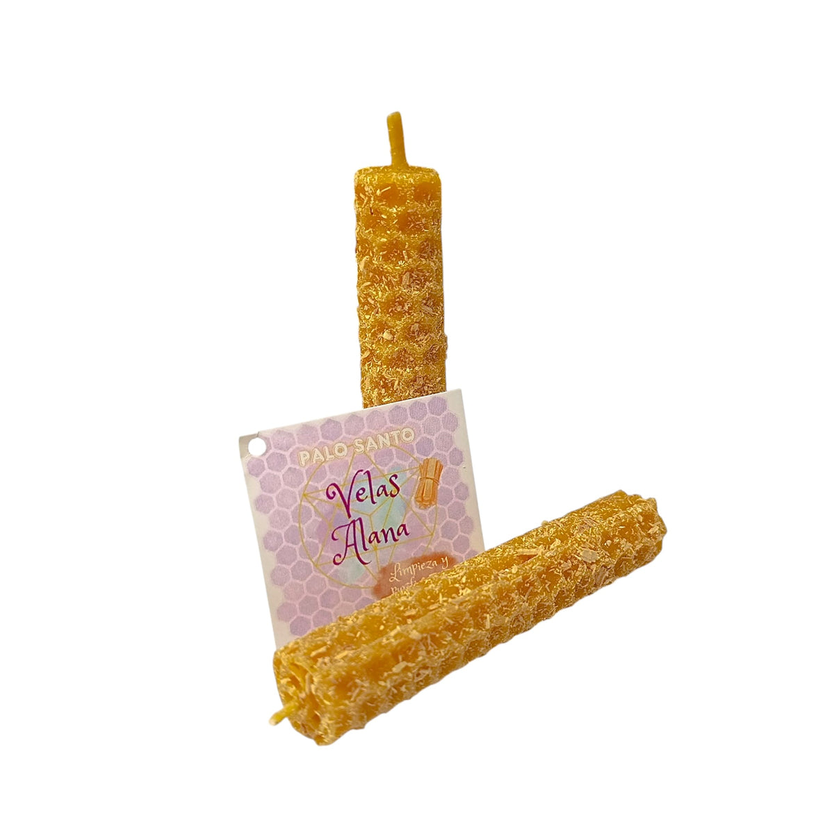 Vela Miel Ritualizada con Palo Santo – Limpieza y Purificación 8 x 1.5 Cms (2 Uds) 61764