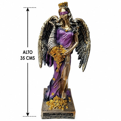 Figura En Resina Diosa De La Justicia Alas 35 Cms Apox Color Morado 600102136