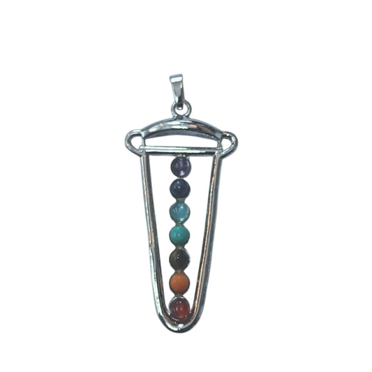 Colgante En Metal Con Piedra Natural 7 Chakras 6 Cms Aprox 23004-02