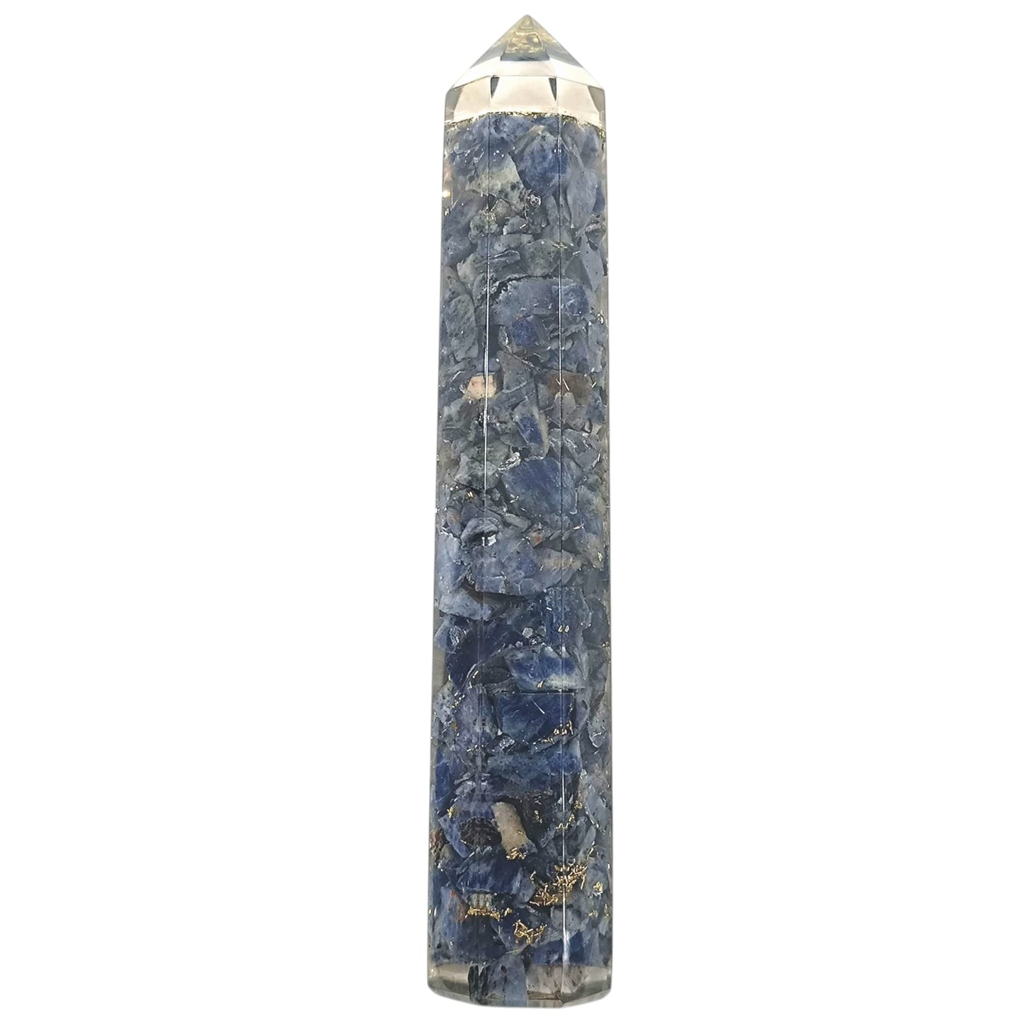 Obelisco Orgonita y Piedras Sodalita 16 Cms Aprox