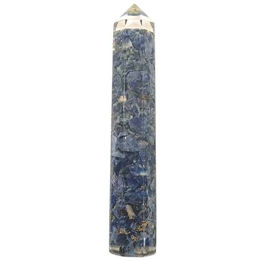 Obelisco Orgonita y Piedras Sodalita 16 Cms Aprox