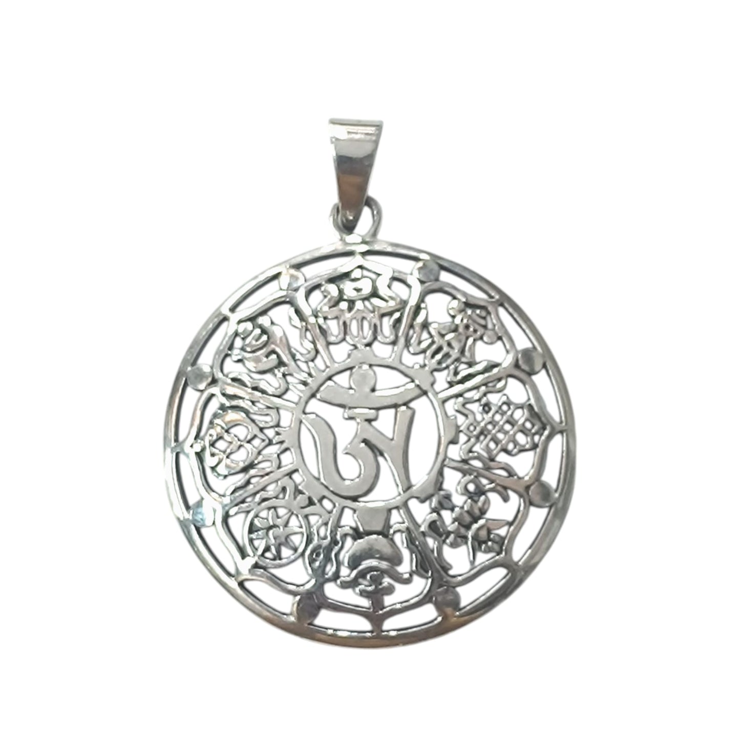 Colgante En Plata 925 Simbolo Om 33 mm Aporx 50438