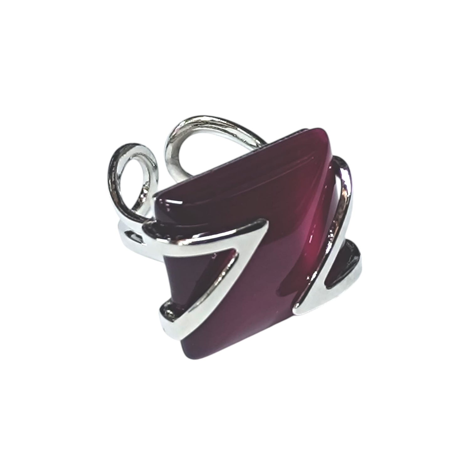 Anillo Adaptable Ojo De Gato Metal Baño Rodio ref 2
