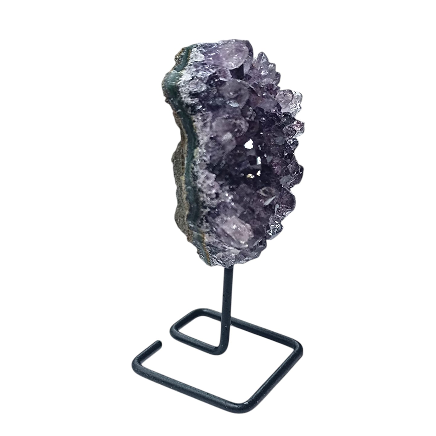401004155 Piedra Natural Amatista En Bruto Con Base De Metal Altura 8 Cms Aprox (La Pieza Puedes Ser Ligeramente Diferente A La Foto) - stonez