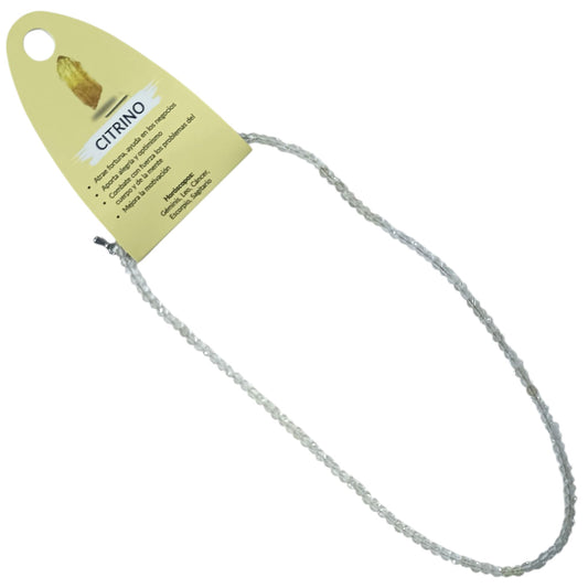 600603677 Collar Citrino 3 mm Facetada 40+5 Cms Cierre Acero