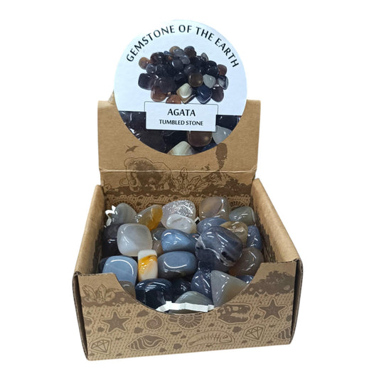 600104070 Caja Canto Rodado AGATA MARRON 500 gramos Tamaños Surtido Desde 2 Hasta 3 cms Aprox) El total de las piezas puede Variar