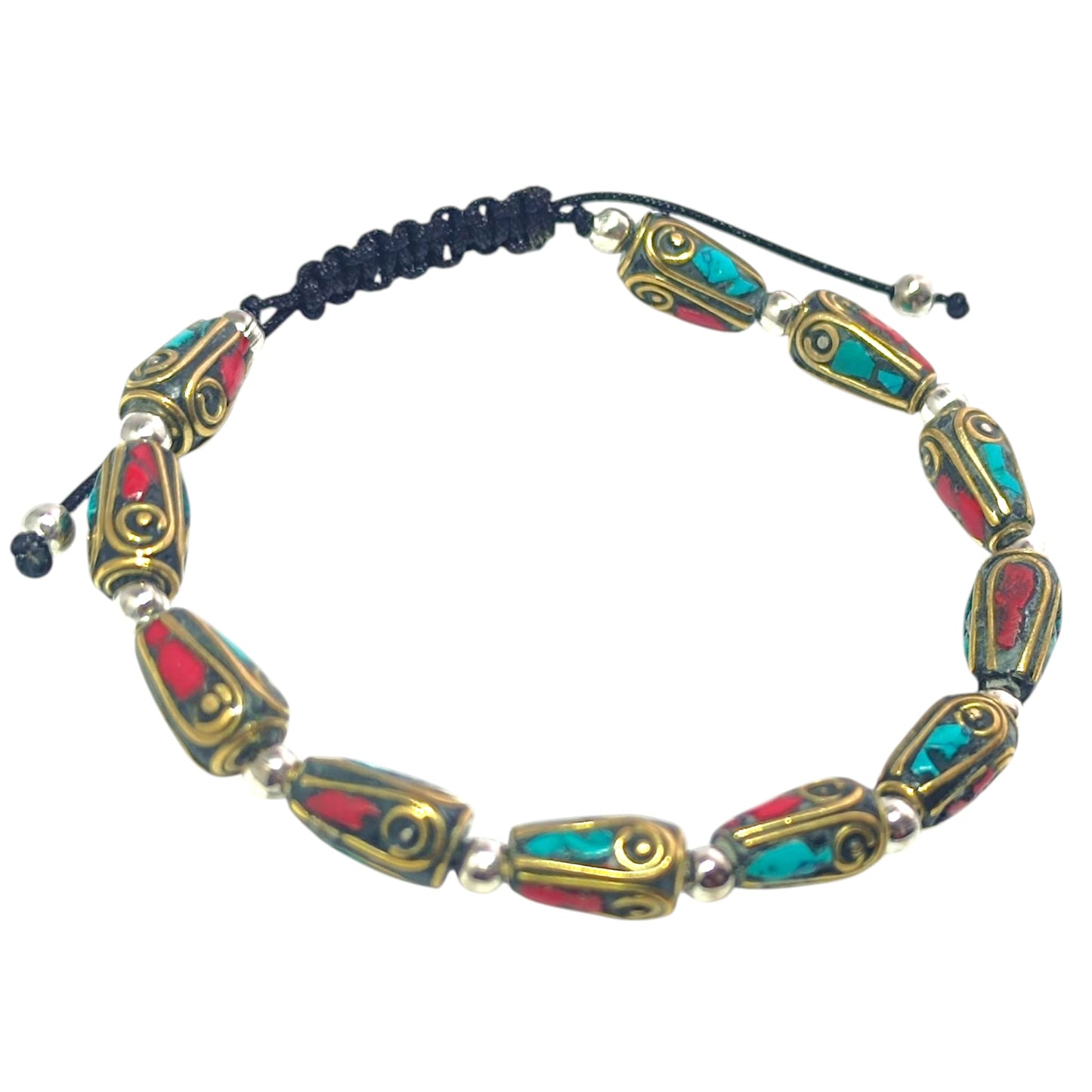 Pulsera Tibetana entrepieza 7x11 mm Aprox (EL DIJE PUEDE LIGERAMENTE SER DIFERENTE) Ref:600404345-08