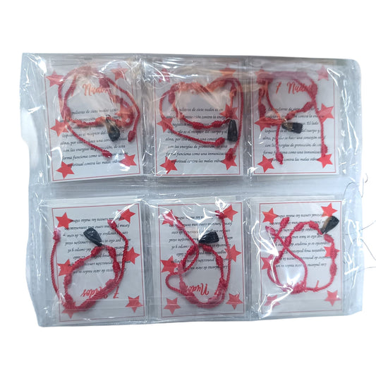 600104118 Paquete 12 Pulseras 7 Nudos Con Dije Puño Figa Resina